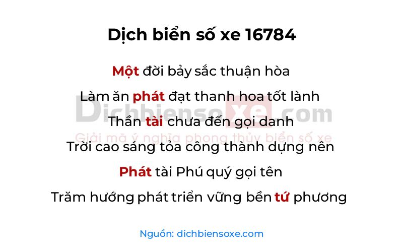 Dịch thơ biển số 16784