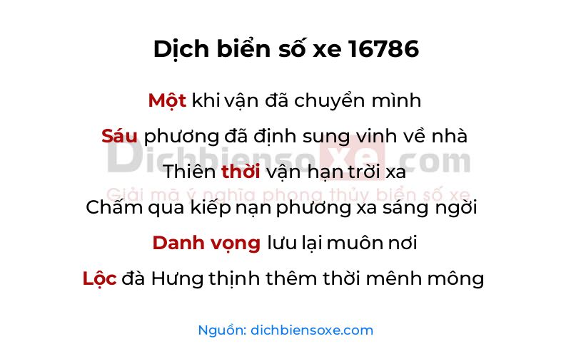 Dịch thơ biển số 16786