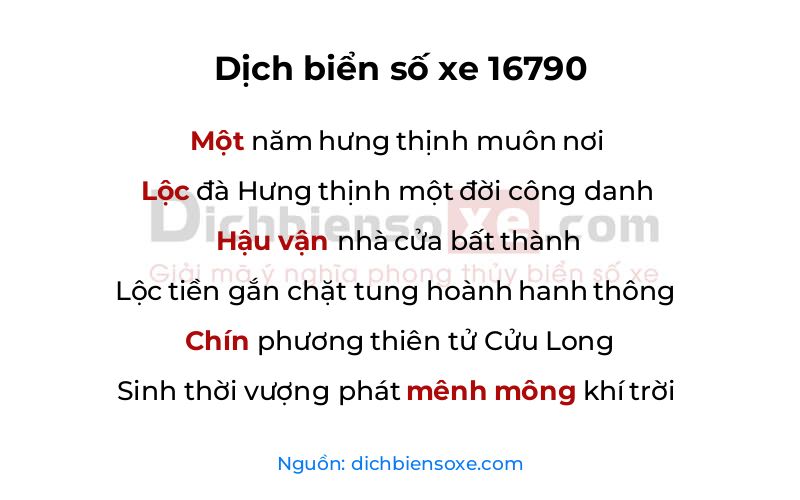 Dịch thơ biển số 16790