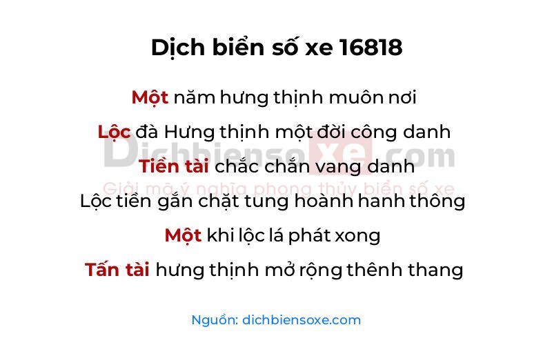 Dịch thơ biển số 16818