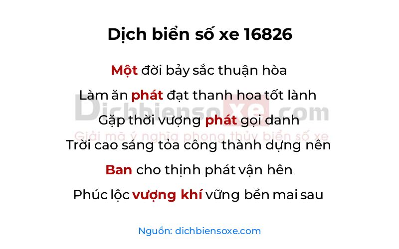 Dịch thơ biển số 16826