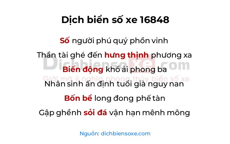 Dịch thơ biển số 16848