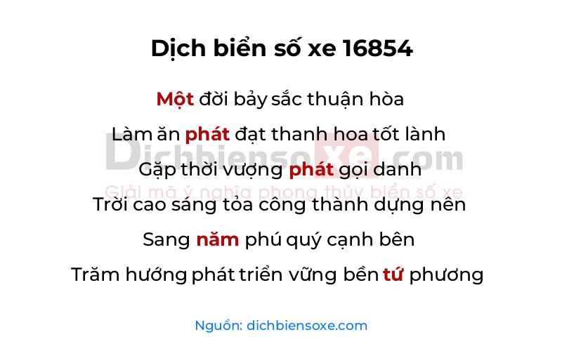 Dịch thơ biển số 16854
