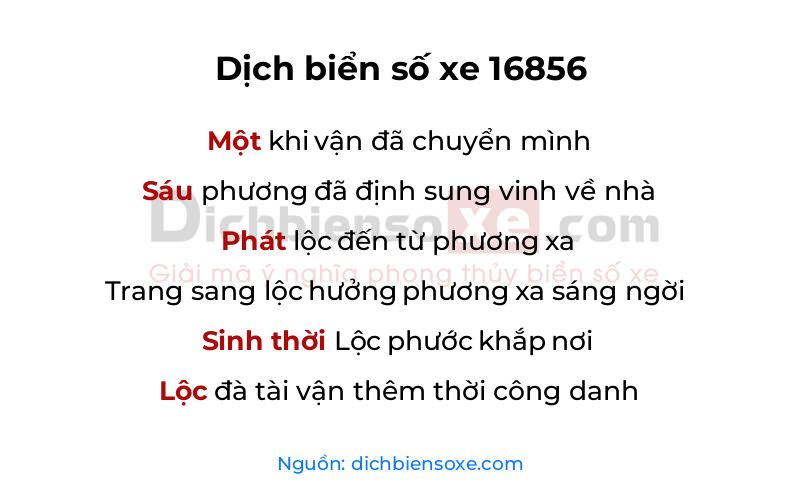 Dịch thơ biển số 16856