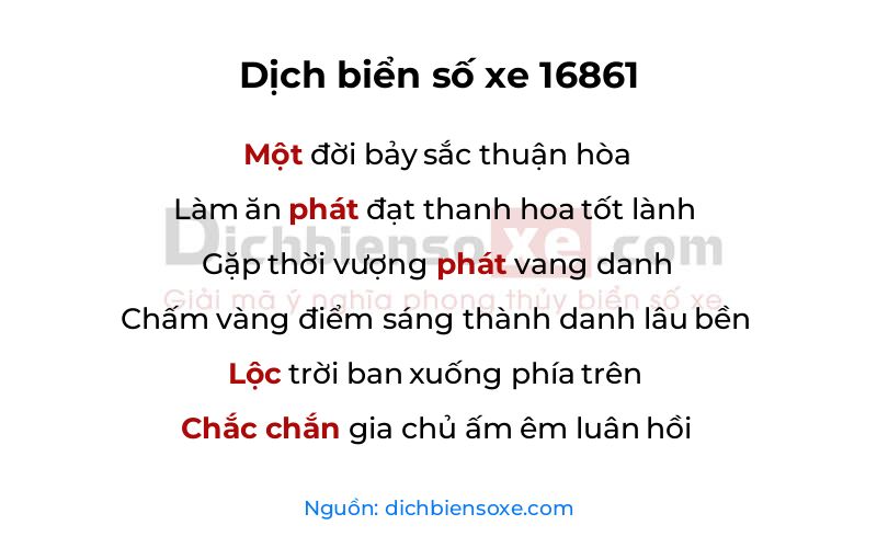 Dịch thơ biển số 16861