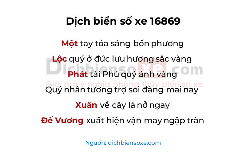 Dịch thơ biển số 16869