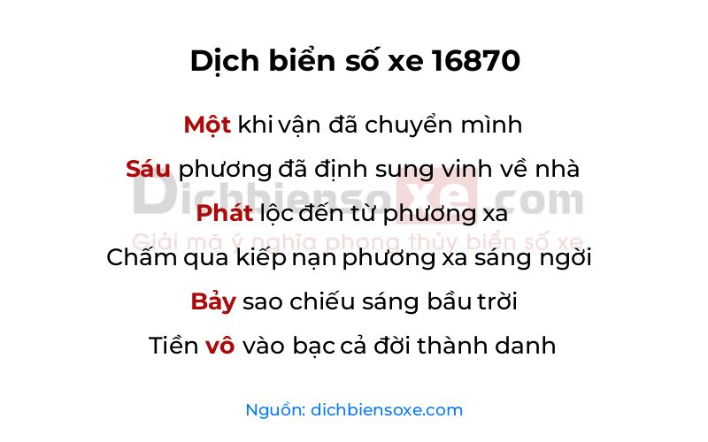 Dịch thơ biển số 16870