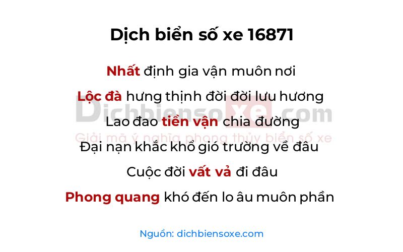 Dịch thơ biển số 16871