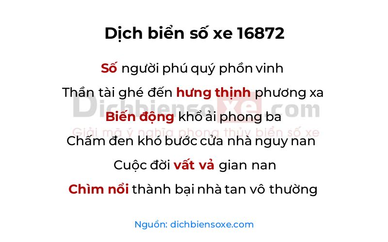 Dịch thơ biển số 16872