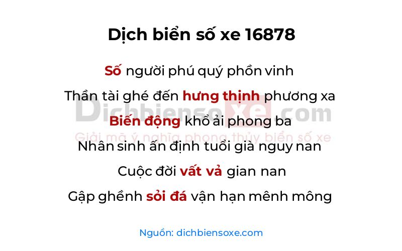 Dịch thơ biển số 16878