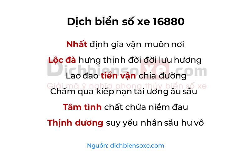 Dịch thơ biển số 16880