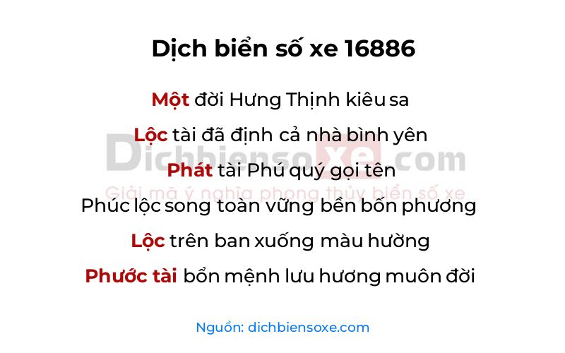 Dịch thơ biển số 16886