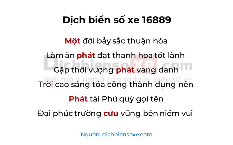 Dịch thơ biển số 16889