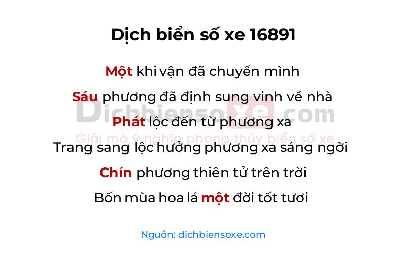 Dịch thơ biển số 16891