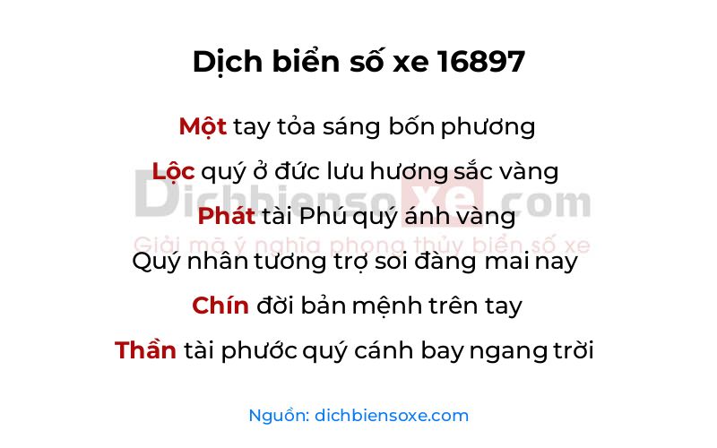 Dịch thơ biển số 16897