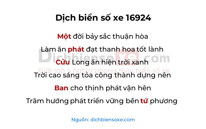 Dịch thơ biển số 16924