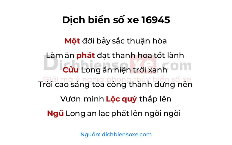 Dịch thơ biển số 16945