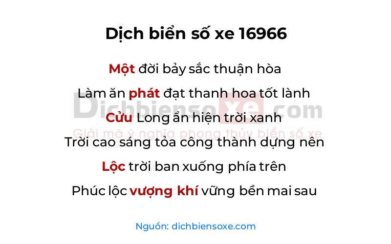 Dịch thơ biển số 16966