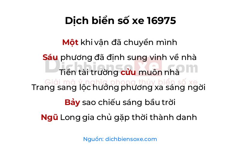 Dịch thơ biển số 16975