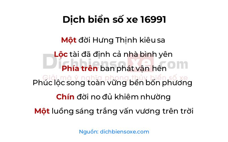 Dịch thơ biển số 16991