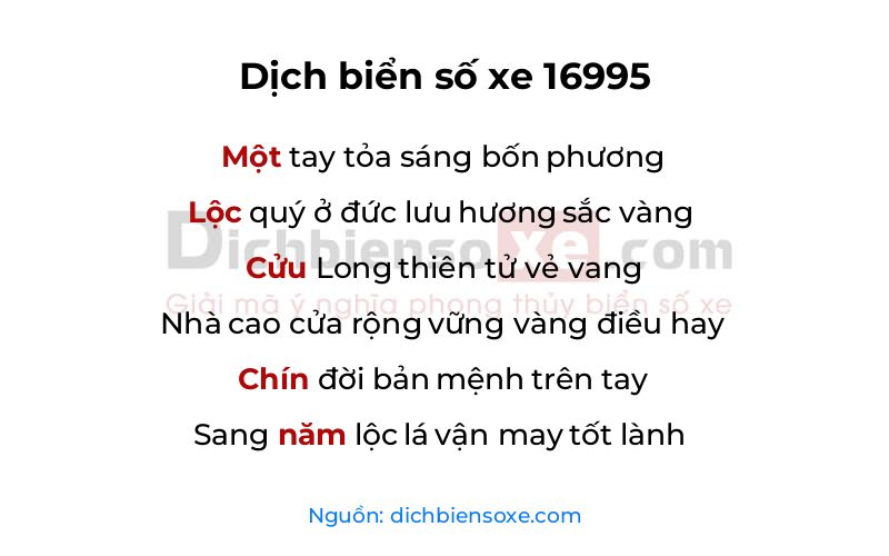 Dịch thơ biển số 16995