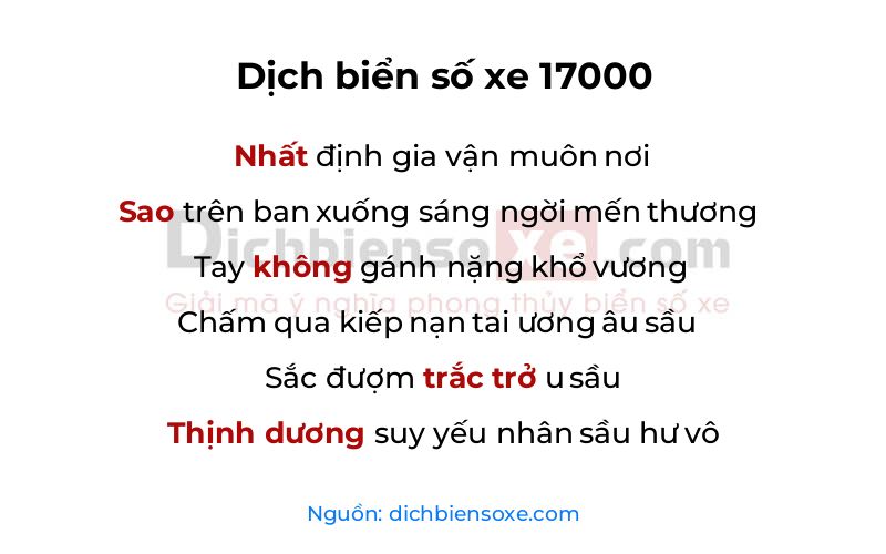 Dịch thơ biển số 17000