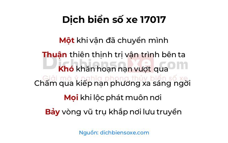 Dịch thơ biển số 17017
