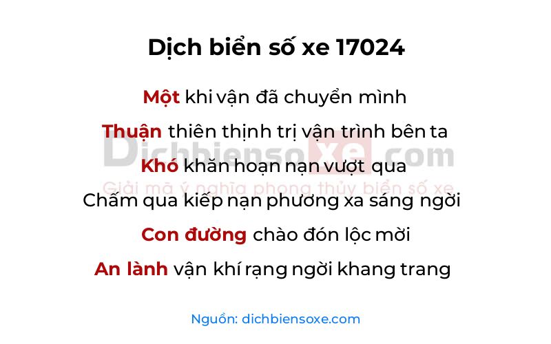 Dịch thơ biển số 17024