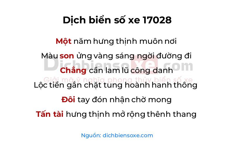 Dịch thơ biển số 17028
