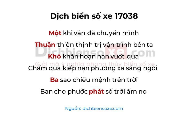 Dịch thơ biển số 17038