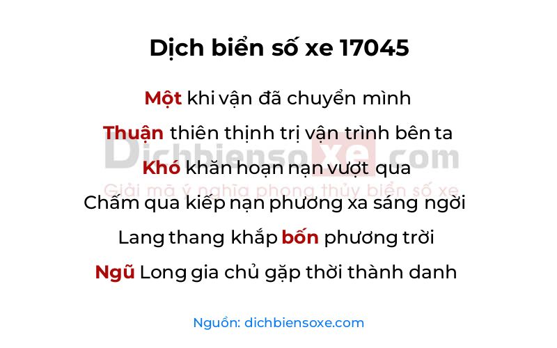 Dịch thơ biển số 17045