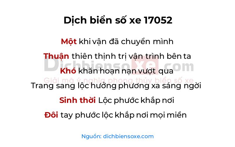 Dịch thơ biển số 17052