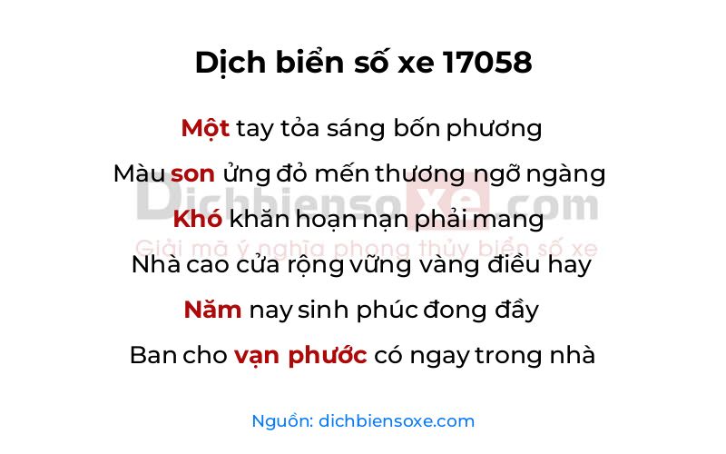Dịch thơ biển số 17058