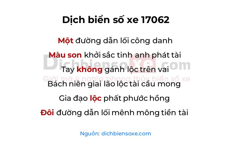 Dịch thơ biển số 17062