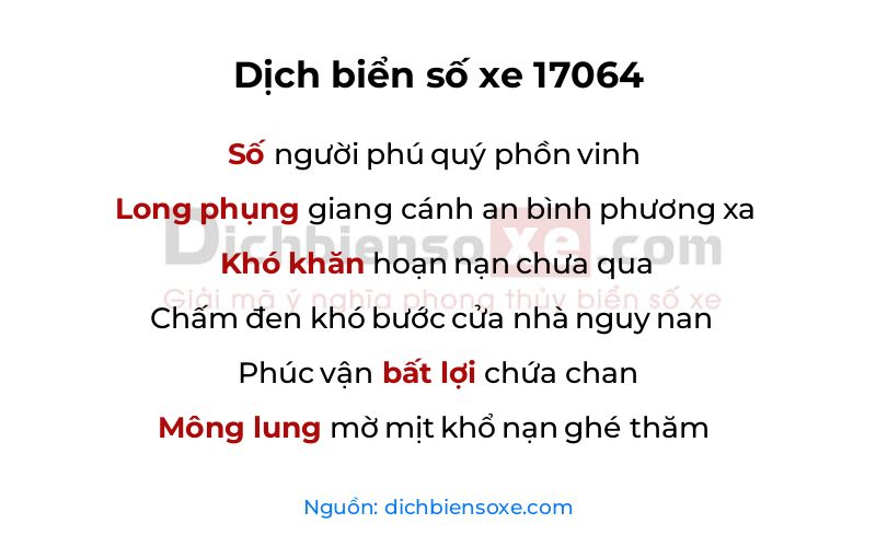 Dịch thơ biển số 17064