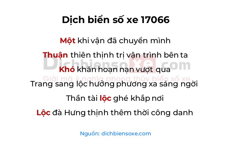 Dịch thơ biển số 17066