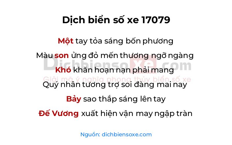 Dịch thơ biển số 17079