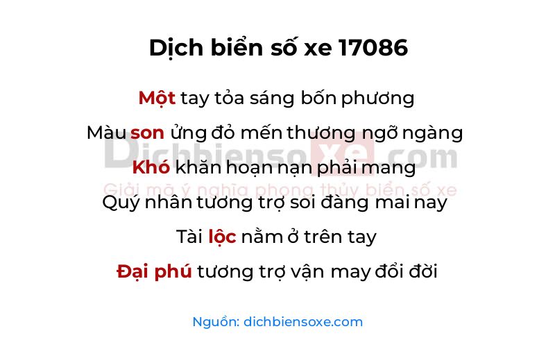 Dịch thơ biển số 17086