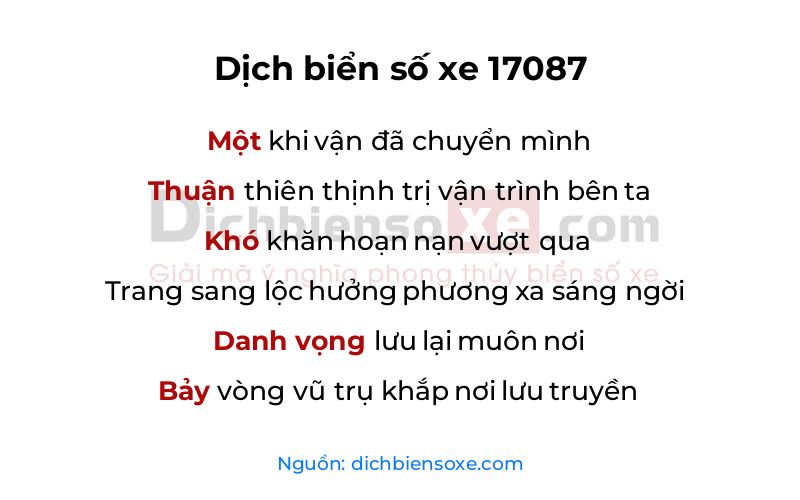 Dịch thơ biển số 17087