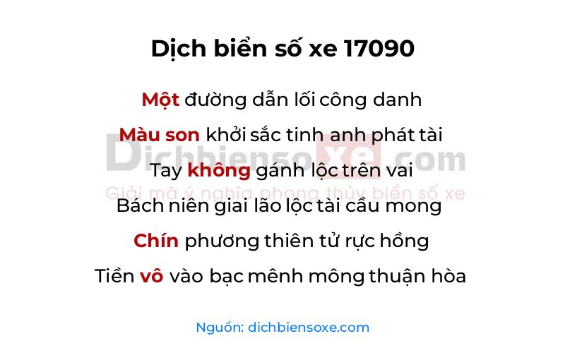 Dịch thơ biển số 17090