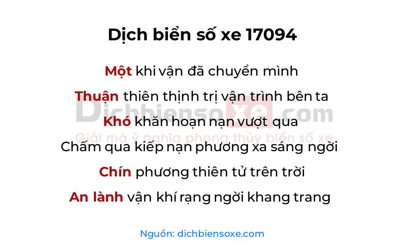Dịch thơ biển số 17094