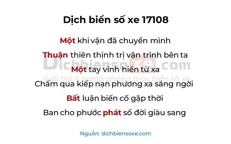 Dịch thơ biển số 17108