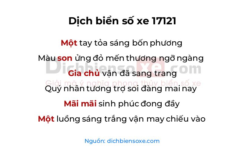 Dịch thơ biển số 17121