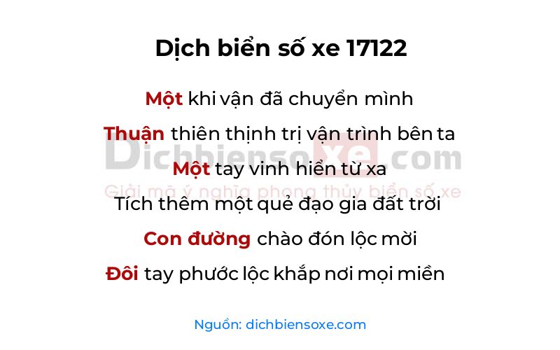 Dịch thơ biển số 17122