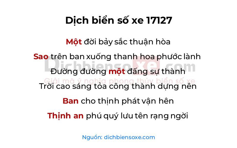 Dịch thơ biển số 17127