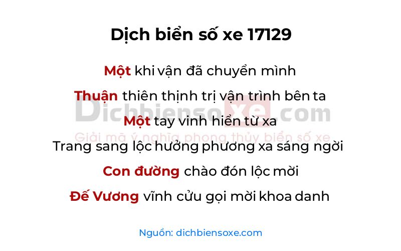 Dịch thơ biển số 17129
