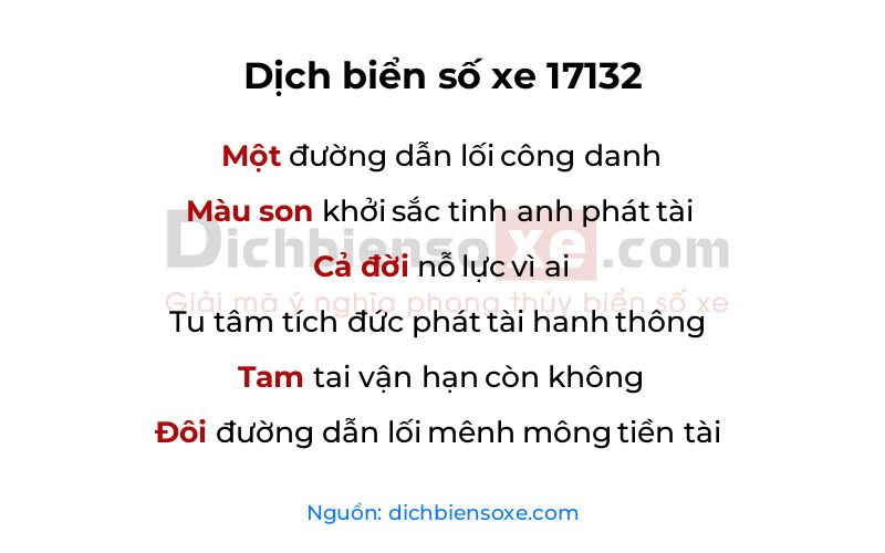 Dịch thơ biển số 17132