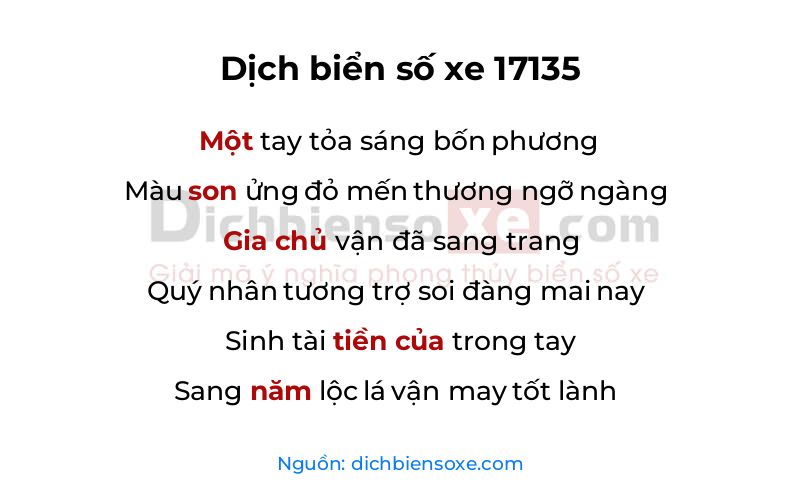 Dịch thơ biển số 17135