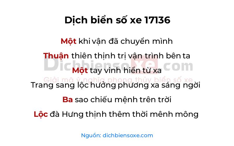 Dịch thơ biển số 17136