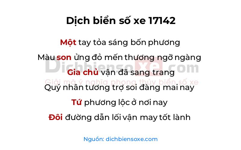 Dịch thơ biển số 17142